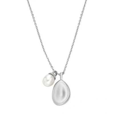 Image of Skagen Women&#039;s Stainless Steel or Semi precious with lobster clasp closure Pearl Pendant necklace
