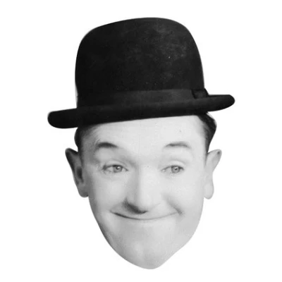 Image of FoxyPrinting Stan Laurel Celebrity Cardboard Party Face Mask Fancy Dress