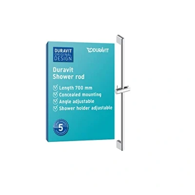 Image of Duravit Universal shower rail, rail slider with height adjustable hand holder, riser (700 mm), Chrome