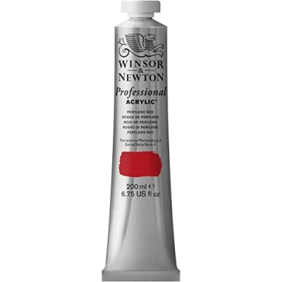 Image of Winsor &amp; Newton 200ml Professional Acrylic Colour Tube Perylene Red