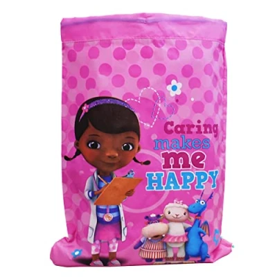 Image of simpa Junior Drawstring Character Gym Trainer Shoe Bag Doc McStuffins Caring Makes Me Happy