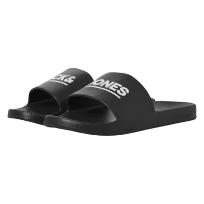 Image of Jack &amp; Jones Jfwollie Slider Pool slides, Men&#039;s, Size: 7, Anthracite Synthetics