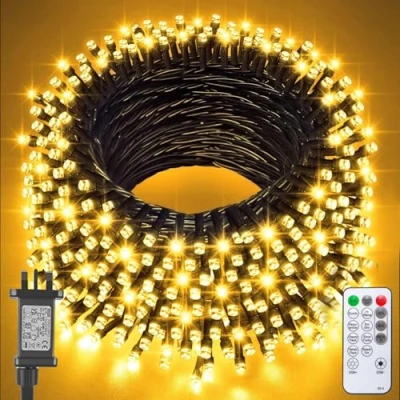 Image of Jsdoin Fairy Lights Plug in,30m 300 LED Outdoor Light Mains Powered, Waterproof Warm White String with Remote/8 Modes/Timer, Christmas for Outside Indoor Garden Bedroom Decorations