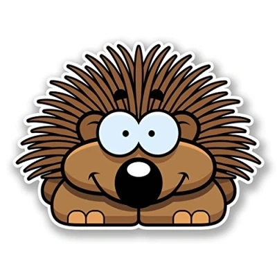 Image of 2 x 10cm/100mm Happy Hedgehog Vinyl Sticker Decal Laptop Travel Luggage Car Bike Sign Fun #6086