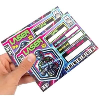 Image of Pack of 12 Laser Tag ID Cards Fun and Interactive Party Bag Fillers