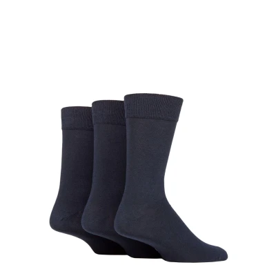 Image of Mens 3 Pair SOCKSHOP TORE 100% Recycled Plain Cotton Socks Navy 7 11