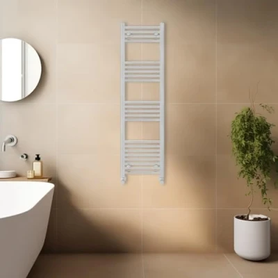 Image of Warmehaus Contemporary Straight Bathroom Ladder Radiator Heated Towel Rail Chrome Warmer Central Heating 1400 x 400mm