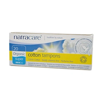 Image of Natracare 100% Organic Cotton Tampons Super Absorbency without Applicator, 4 x 20 (80 Total)