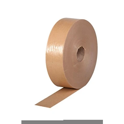 Image of Clairefontaine Ref 396801C Gummed Kraft Tape (Single Roll) 40mm Width x 200m Length, Becomes Adhesive When Wet, 30mm Core Suitable for Framing Brown