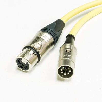 Image of MIDI over XLR Adapter Cable. Female to 5 Pin DIN. Neutrik &amp; Van Damme