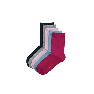 Image of ESPRIT Unisex Kids Solid Mix 5 Pack K SO Cotton Plain Pairs Socks, Multicolor (Sortiment 0010), 9 11.5