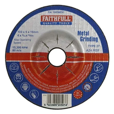 Image of Faithfull FAI1005MDG Metal Grinding Disc Depressed Centre 100 x 5 16
