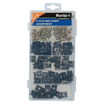 Image of Screw and U Type Cushion Speed Clips Assortment Kit Fasteners Fixings 170pc