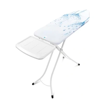 Image of Brabantia Ironing Board C Extra Large Steam Iron Rest Adjustable in Height Non Slip Rubber Feet Cotton Cover with Foam Layer Foldable XL Unit Flower 124x45 cm