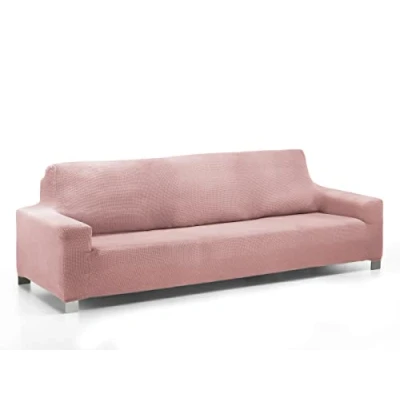 Image of Martina Home Daytona Super Elastic Multi Adaptable Sofa Cover, Salmon, 3 Seater