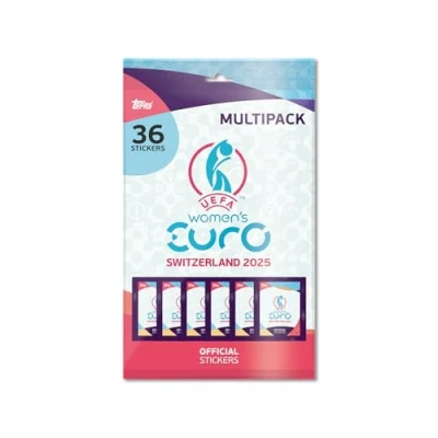 Image of Topps UEFA Women&#039;s Euros 2025 Sticker Collection Multipack Contains 6 Packets (36 Stickers).