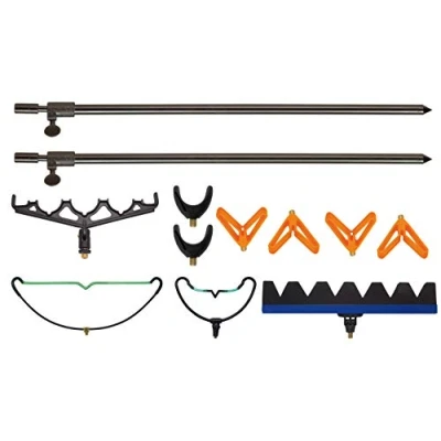 Image of FLADEN Fishing 10 x Piece Assorted Rod Rest Head and 2 Bank Stick Pack for Carp Coarse [40 067]