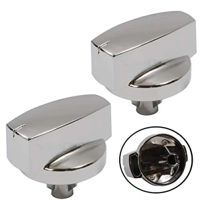 Image of Genuine Belling 444445412 444445413 1000DF Oven Cooker Knob Function Control Switch (Silver/Chrome, Pack of 2 Knobs)