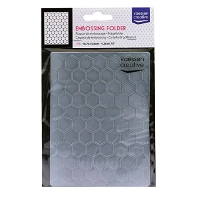 Image of Vaessen Creative Embossing Folder, Honeycomb 5,7x4,25x0,19 inches, 1 Unit, for Birthday, Birth, Christmas Cards and Paper Crafts