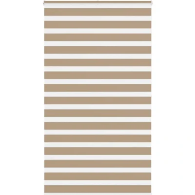 Image of vidaXL Zebra Blind Sand Brown 120x200 cm Fabric Width 115.9 Polyester