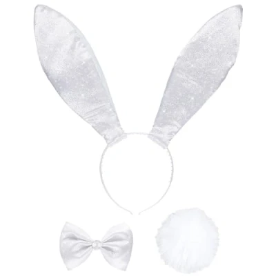 Image of Glitter Bunny Dress Up Set White Accessory for Fancy