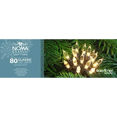 Image of NOMA Classic White 80 LED&#039;S with Green Cable