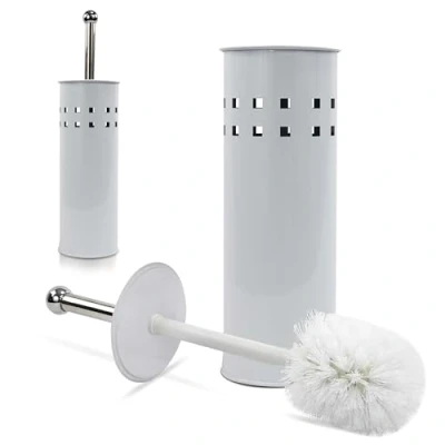 Image of Stainless Steel toilet Brush Holder Free Standing (White)