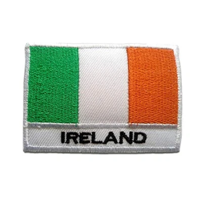 Image of Ireland Flag Banner Iron on Patches Adhesive Emblem Stickers Appliques, Size: 2.09 x 2.99 inches