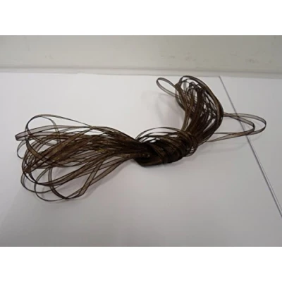 Image of 10 metres of 3mm Sheer Organza Ribbon Chestnut Dark Brown Double Sided 3 mm