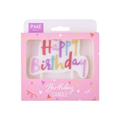 Image of PME Happy Birthday Candle Pink Pastel