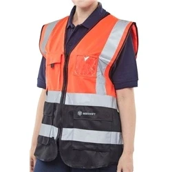 Image of Two Tone Executive Waistcoat Red / Black 3XL