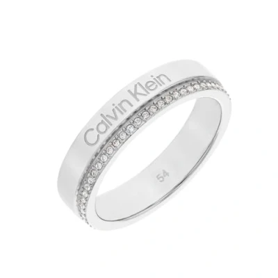 Image of Calvin Klein Minimal Linear Ring silvercoloured, Women&#039;s, Size: 52, Silver coloured