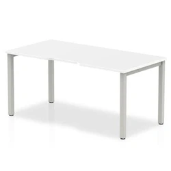 Image of Evolve Single Silver Frame Bench Desk 1400 White BE131