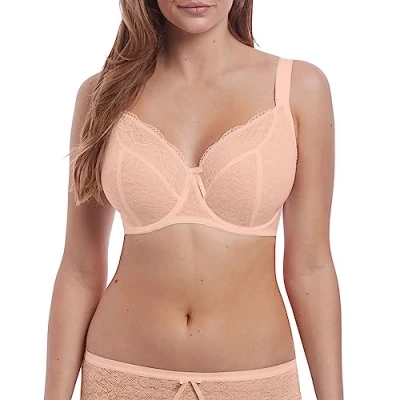 Image of Freya Women&#039;s Fancies Lace Balcony Underwire Bra Plunge, Natural Beige, 34HH US