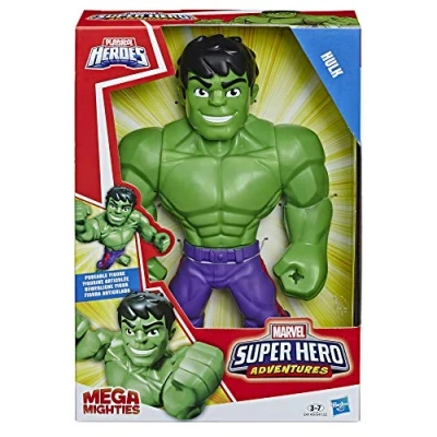 Image of Playskool Heroes Marvel Super Hero Adventures Mega Mighties Hulk Collectible 10 Inch Action Figure, Toys for Kids Ages 3 and Up