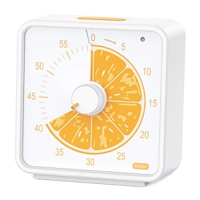 Image of Conchstar 60 Minute Visual Timer for Kids, Countdown Classroom &amp; Kitchen, Desk Study, Time Manager Tool Kids with Fruit Pattern (Orange)