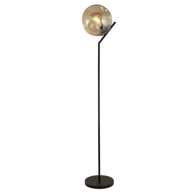 Image of Punch Floor Lamp Black, Champagne Punched Glass