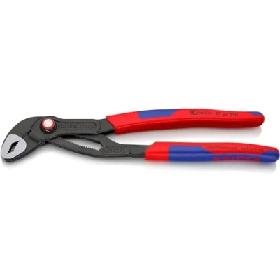 Image of Knipex Cobra® QuickSet High Tech Water Pump Pliers grey atramentized, with slim multi component grips 250 mm 87 22