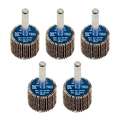 Image of Sealey Abrasive Flap Wheel Ø25 x 20mm Ø6mm Shaft 40Grit Pack of 5