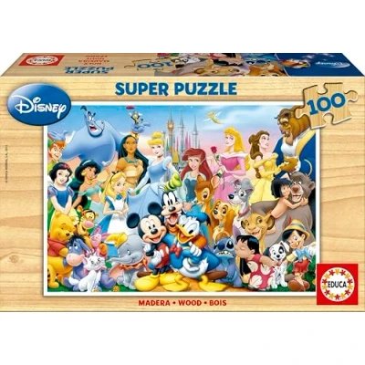 Image of Educa EB12002 Disney 12002, World, 100 Pieces Wooden, Children&#039;s Puzzle from 6 Years