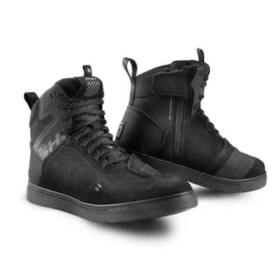 Image of SHIMA REBEL 2.0 Motorbike Boots for Men Ventilated Leather Shoes Summer Suede Motorcycle Short Ankle Protector Urban Bike Casual Classic Riding Motor Boot (Mens, Vent Black, 47)