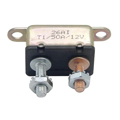 Image of RKURCK 12V 50A Auto Stud Bolt Circuit Breaker Automatic Reset Fuse 50 Amp