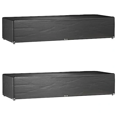 Image of vidaXL Sunlounger Covers Outdoor Furniture Protective Cover Set of 2, UV Resistant, Water Black Polyethylene, 205x75x40 cm