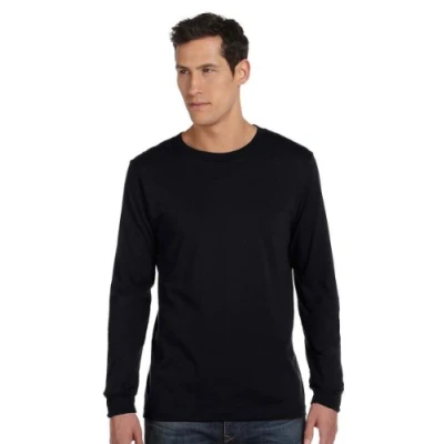 Image of Canvas 3501 Men&#039;s 4.2 oz. Filmore Long Sleeve T Shirt Black S (US)