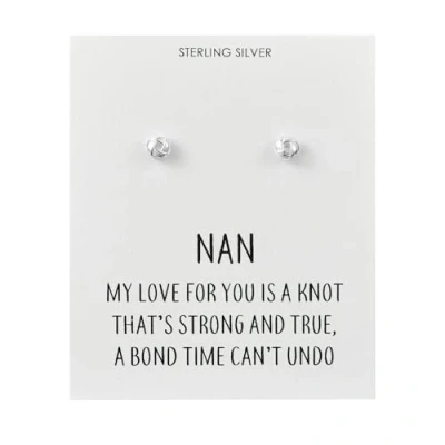 Image of Philip Jones Sterling Silver Nan Quote Knot Earrings