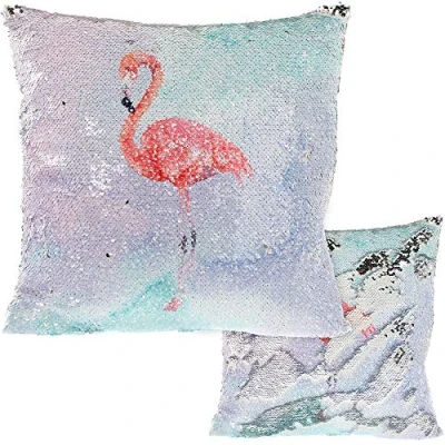 Image of Leonardo Fabulous Flamingo Sequin Glitter Cushion Filled Pillow