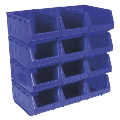 Image of Sealey Plastic Storage Bin 210 x 355 165mm Blue Pack of 12