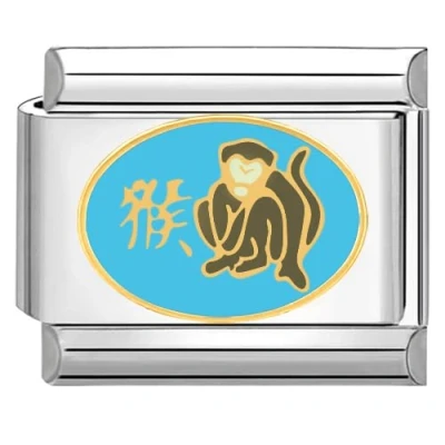 Image of Quiges 9mm Italian Style Charm Link Module Stainless Steel Chinese Horoscope Monkey for Bracelets