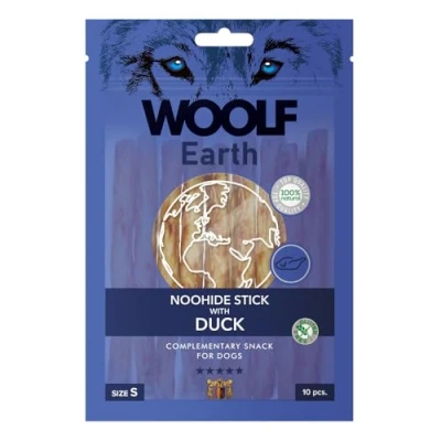 Image of WOOLF Earth NOOHIDE Stick with Duck Complementary Snacks for Dogs. Dog Treats Grain Free, Natural Ingredients and High Meat Content. Gelatine Based, Highly Digestible. (Size S 90g, 10 pieces)