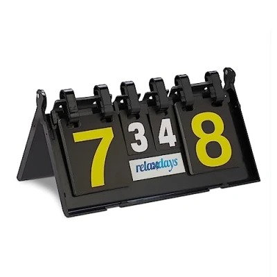 Image of Relaxdays Table Tennis Ping Pong 2 Side Scoreboard with Ring, Manual Score Keeper Counter Universal for Badminton Volleyball Basketball made of Hard Plastic, Black
